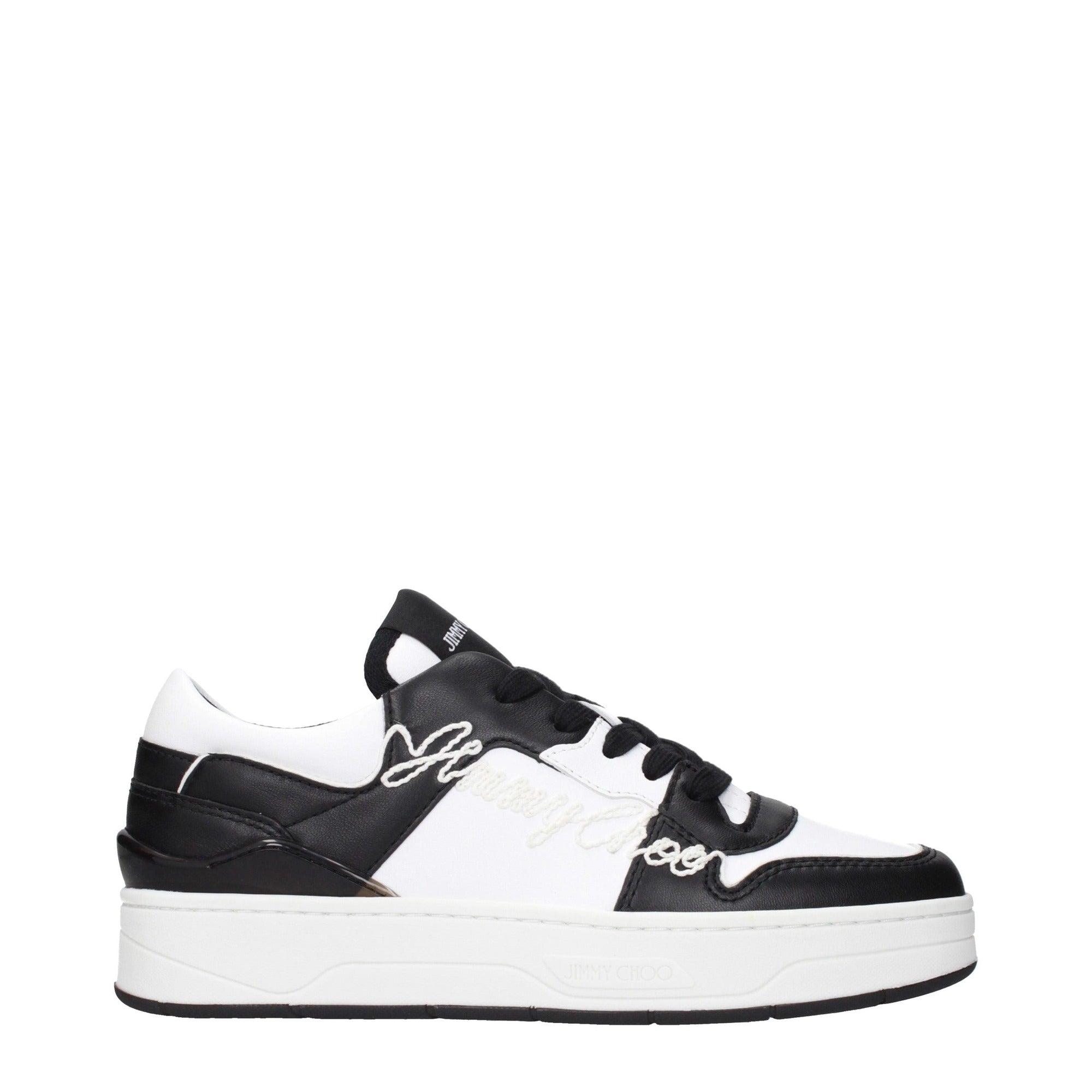 Sneakers low top Jimmy Choo negri din piele