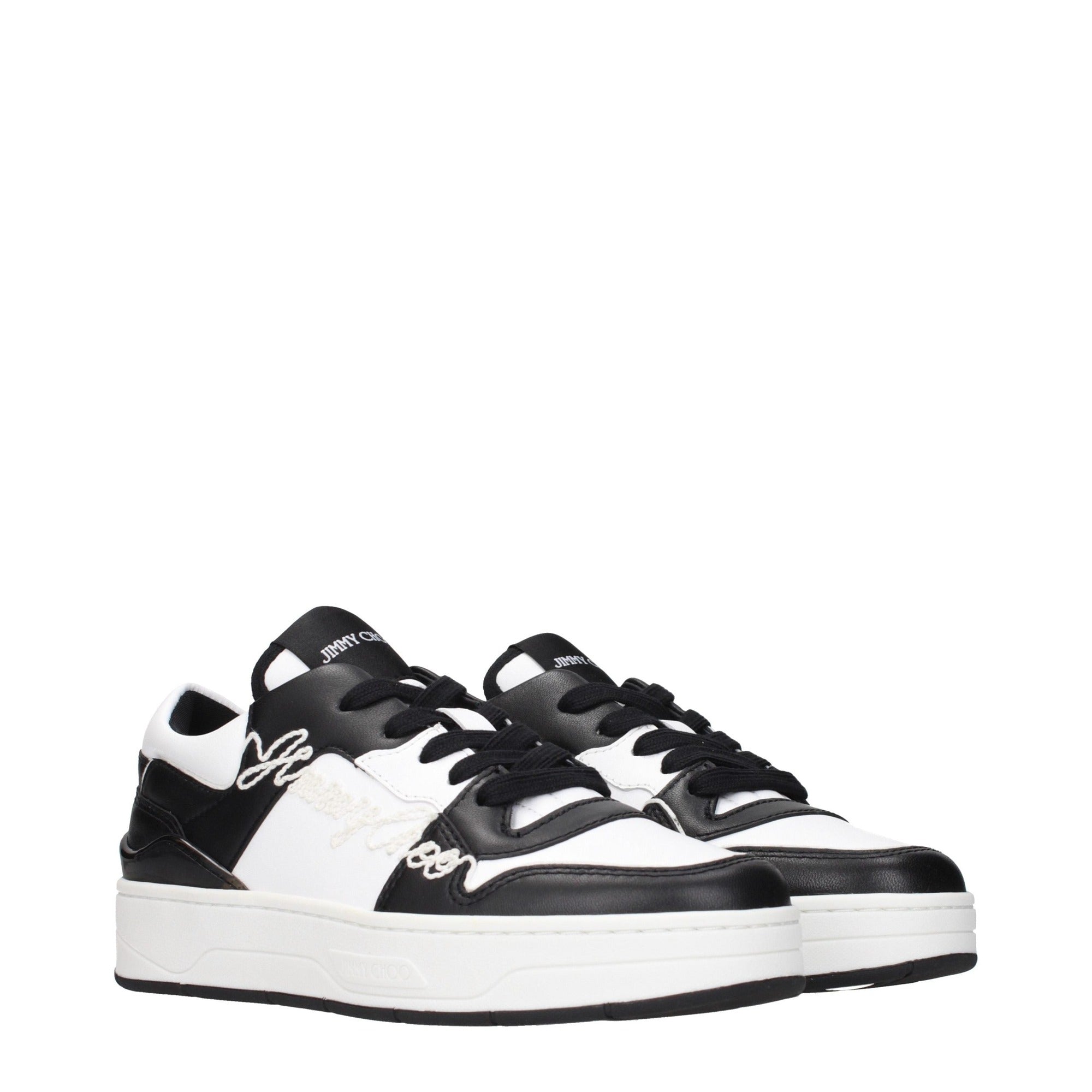 Sneakers low top Jimmy Choo negri din piele