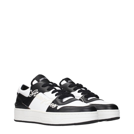 Sneakers low top Jimmy Choo negri din piele