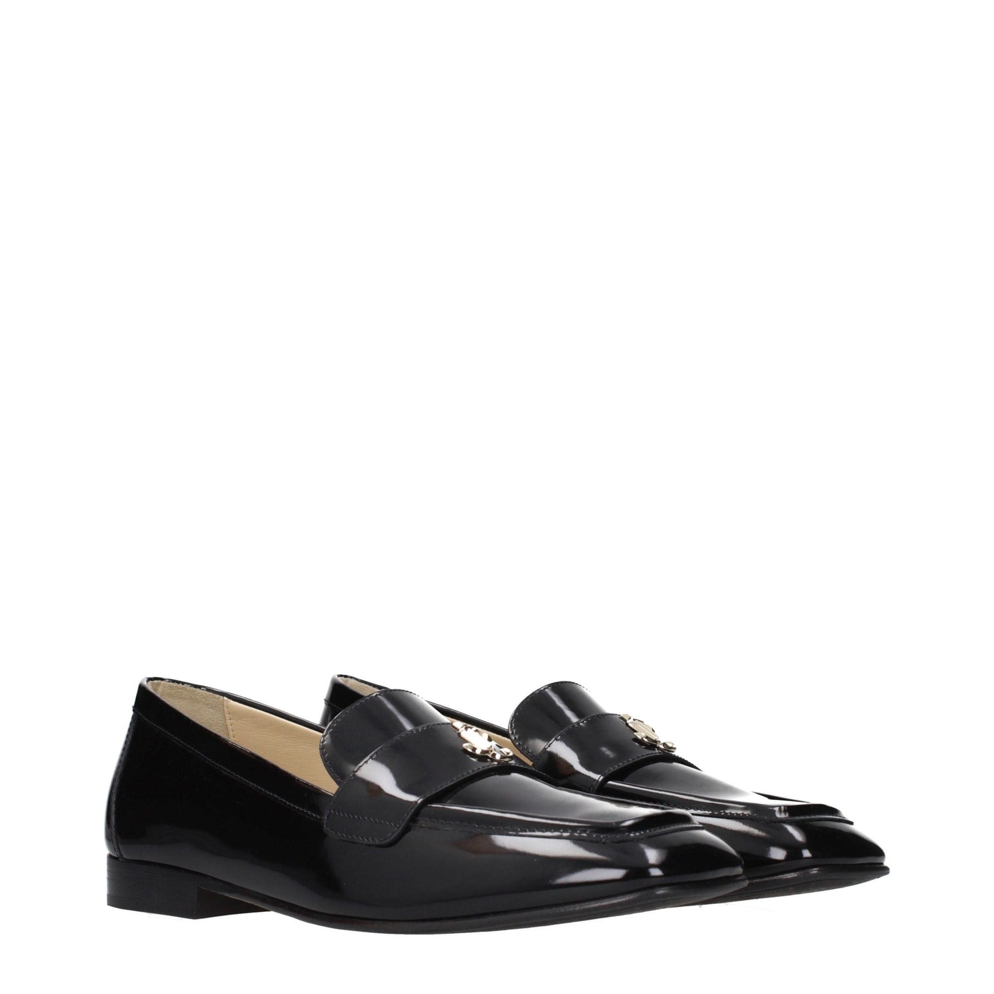 Loafers slip-on Jimmy Choo negri din piele
