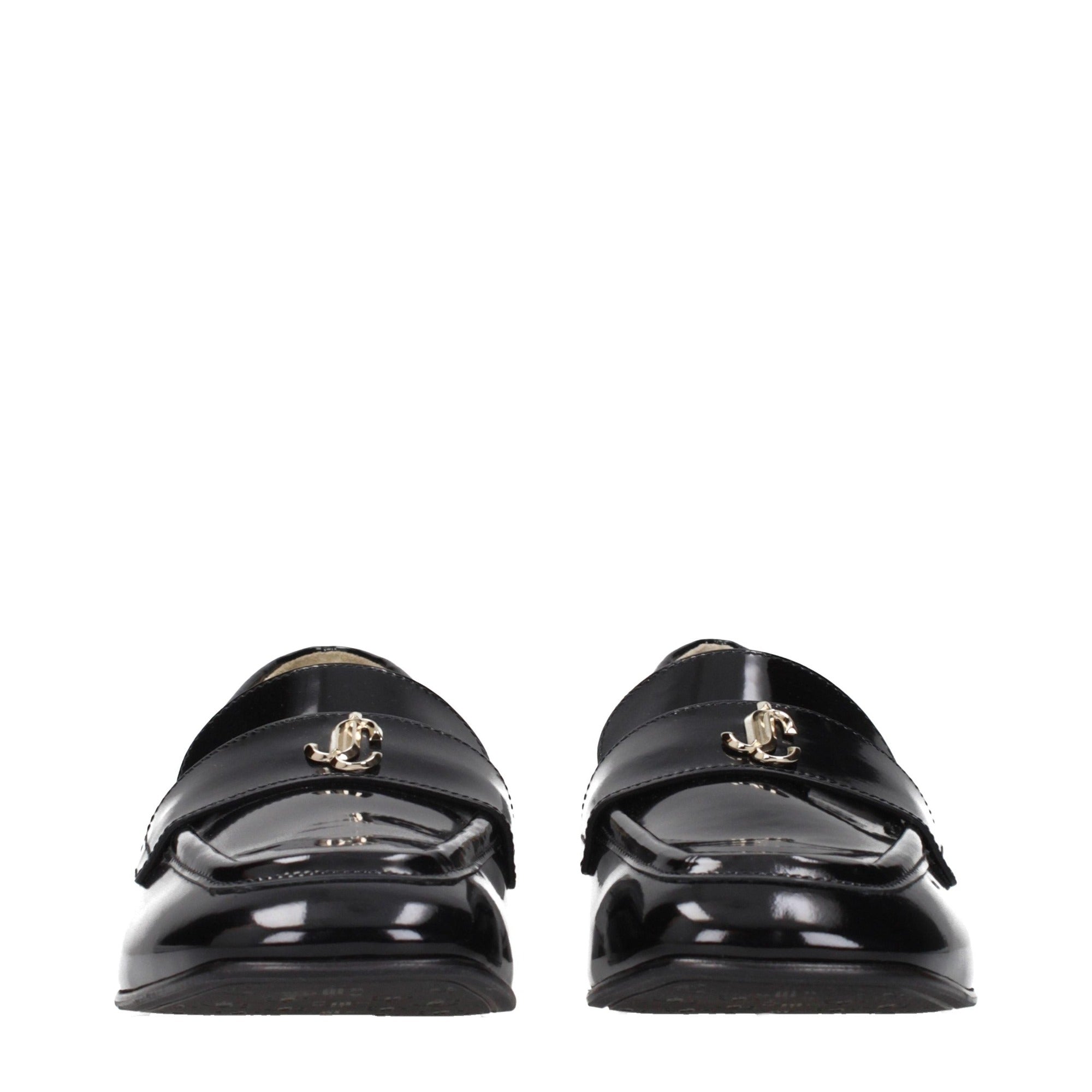 Loafers slip-on Jimmy Choo negri din piele
