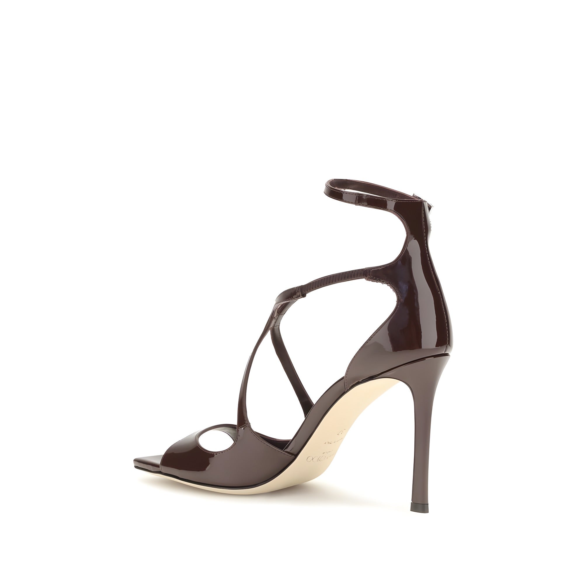 Jimmy Choo Brown Calf Leather Stiletto Heel Sandals