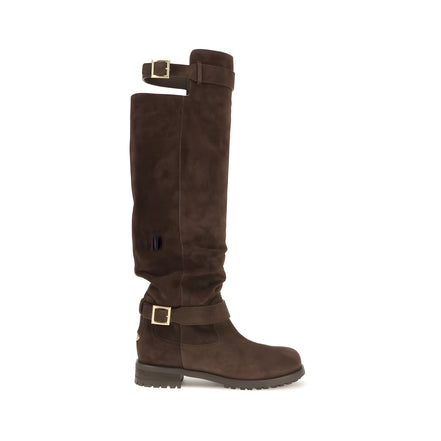 Cizme peste genunchi Jimmy Choo maro din piele