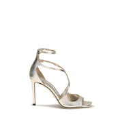 Sandale cu toc stiletto aurii Jimmy Choo