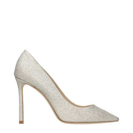 Pantofi cu toc înalt Jimmy Choo aurii cu glitter