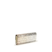 Geantă plic Jimmy Choo aurie din plexiglas