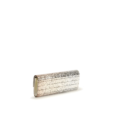 Geantă plic Jimmy Choo aurie din plexiglas