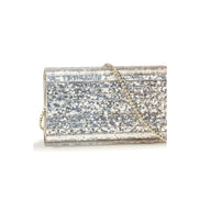 Geantă plic Jimmy Choo aurie din plexiglas
