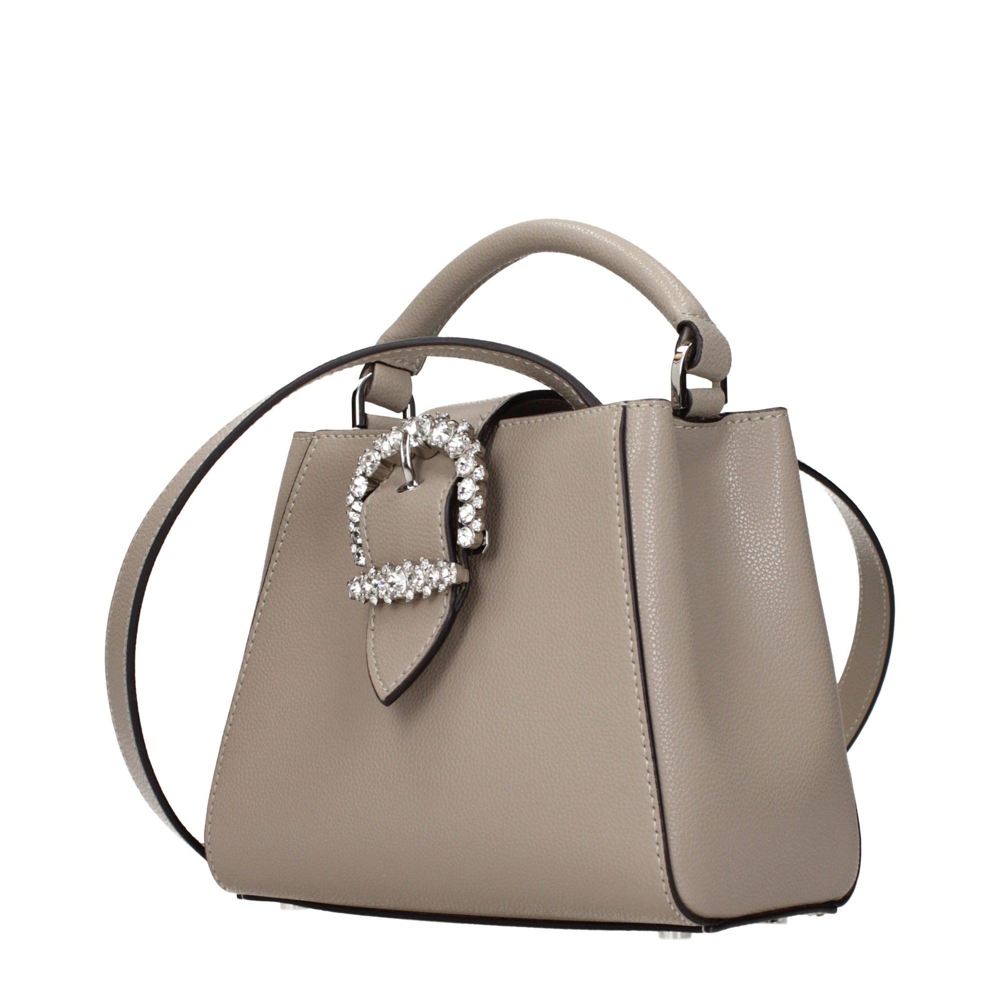 Geantă Jimmy Choo gri din piele Cherish taupe