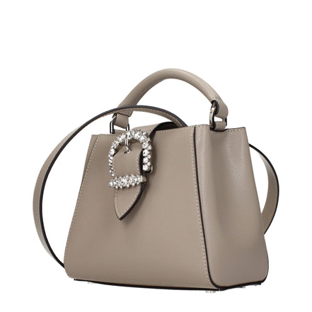 Geantă Jimmy Choo gri din piele Cherish taupe