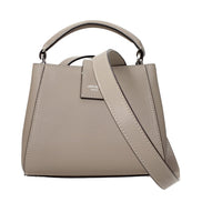 Geantă Jimmy Choo gri din piele Cherish taupe
