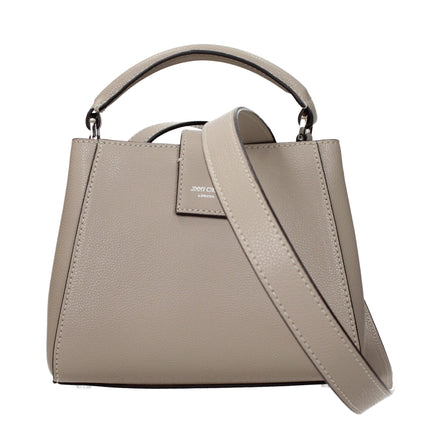 Geantă Jimmy Choo gri din piele Cherish taupe