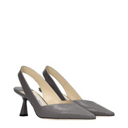 Sandale cu toc înalt Jimmy Choo gri din piele