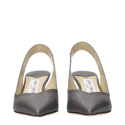 Sandale cu toc înalt Jimmy Choo gri din piele