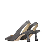 Sandale cu toc înalt Jimmy Choo gri din piele
