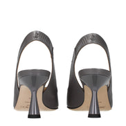 Sandale cu toc înalt Jimmy Choo gri din piele