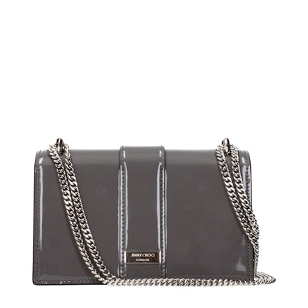 Jimmy Choo Gray Leather Shoulder Bag