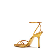 Sandale Jimmy Choo Orange din mătase cu toc stiletto
