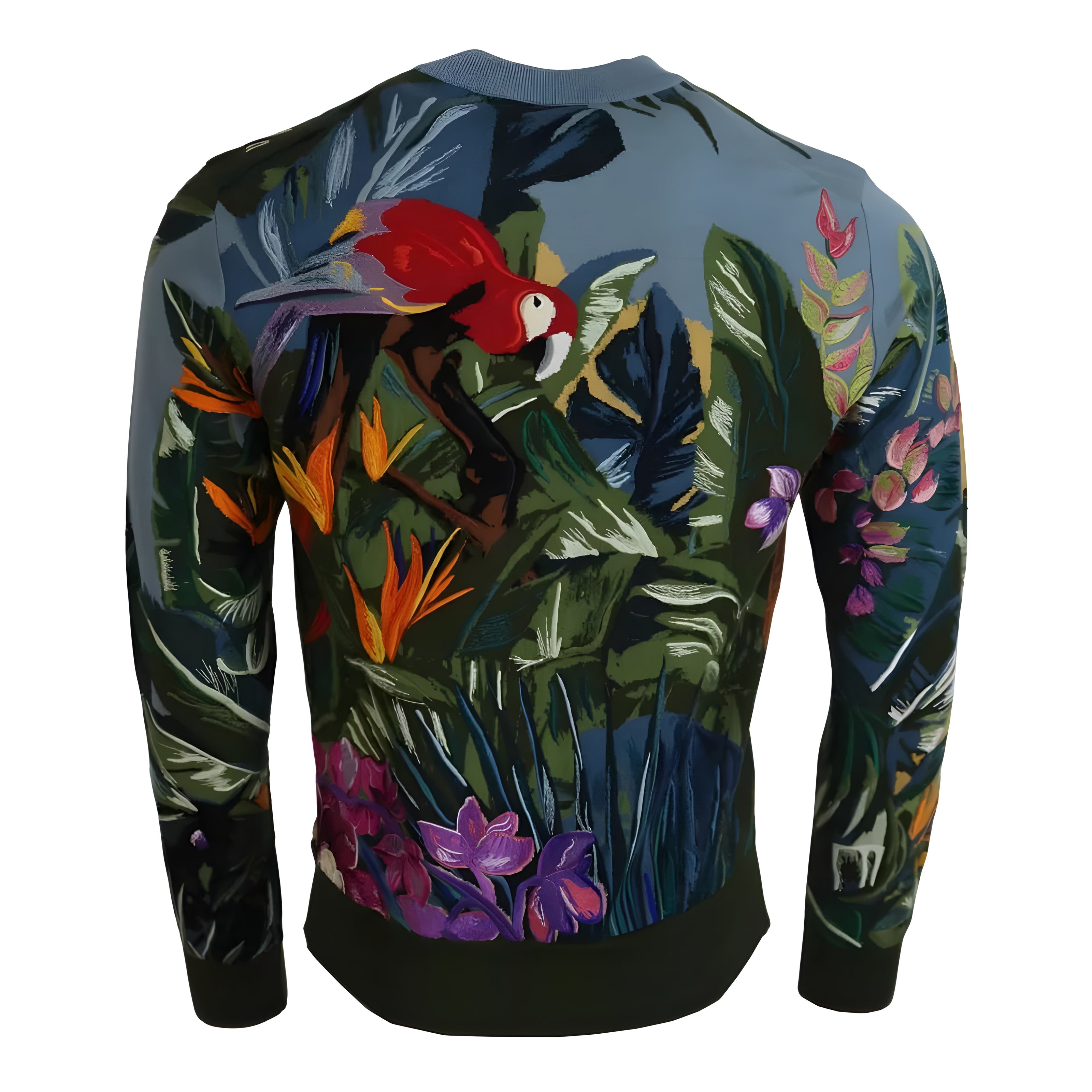 Pulover Dolce & Gabbana Jungle din lână și mătase cu logo