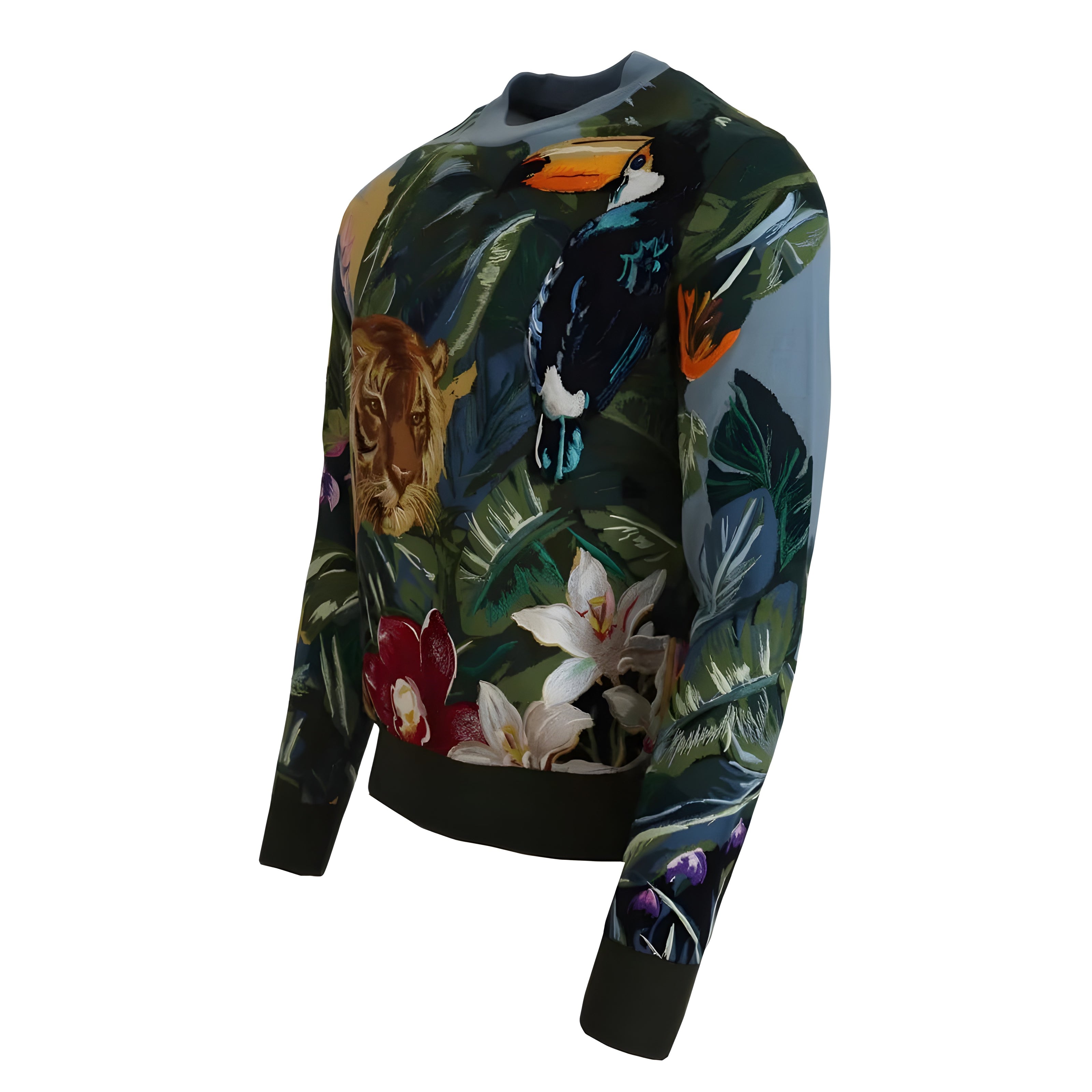 Pulover Dolce & Gabbana Jungle din lână și mătase cu logo