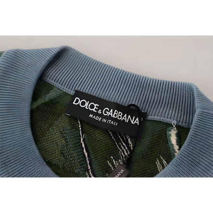 Pulover Dolce & Gabbana Jungle din lână și mătase cu logo