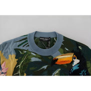 Pulover Dolce & Gabbana Jungle din lână și mătase cu logo