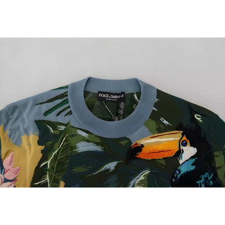 Pulover Dolce & Gabbana Jungle din lână și mătase cu logo