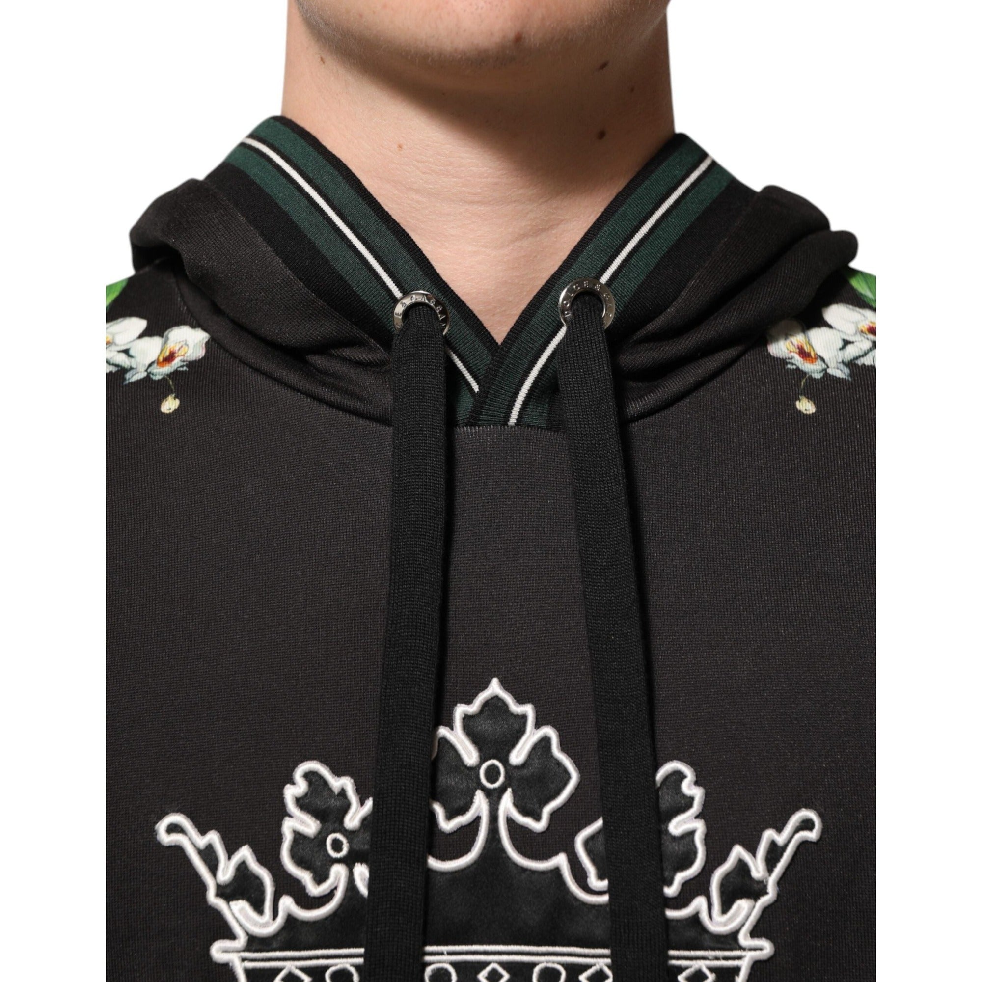 Hanorac Dolce & Gabbana KING Black Orchid Floral Crown Logo