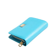 Portofel tip clutch Dolce & Gabbana Light Blue din piele, model bifold continental