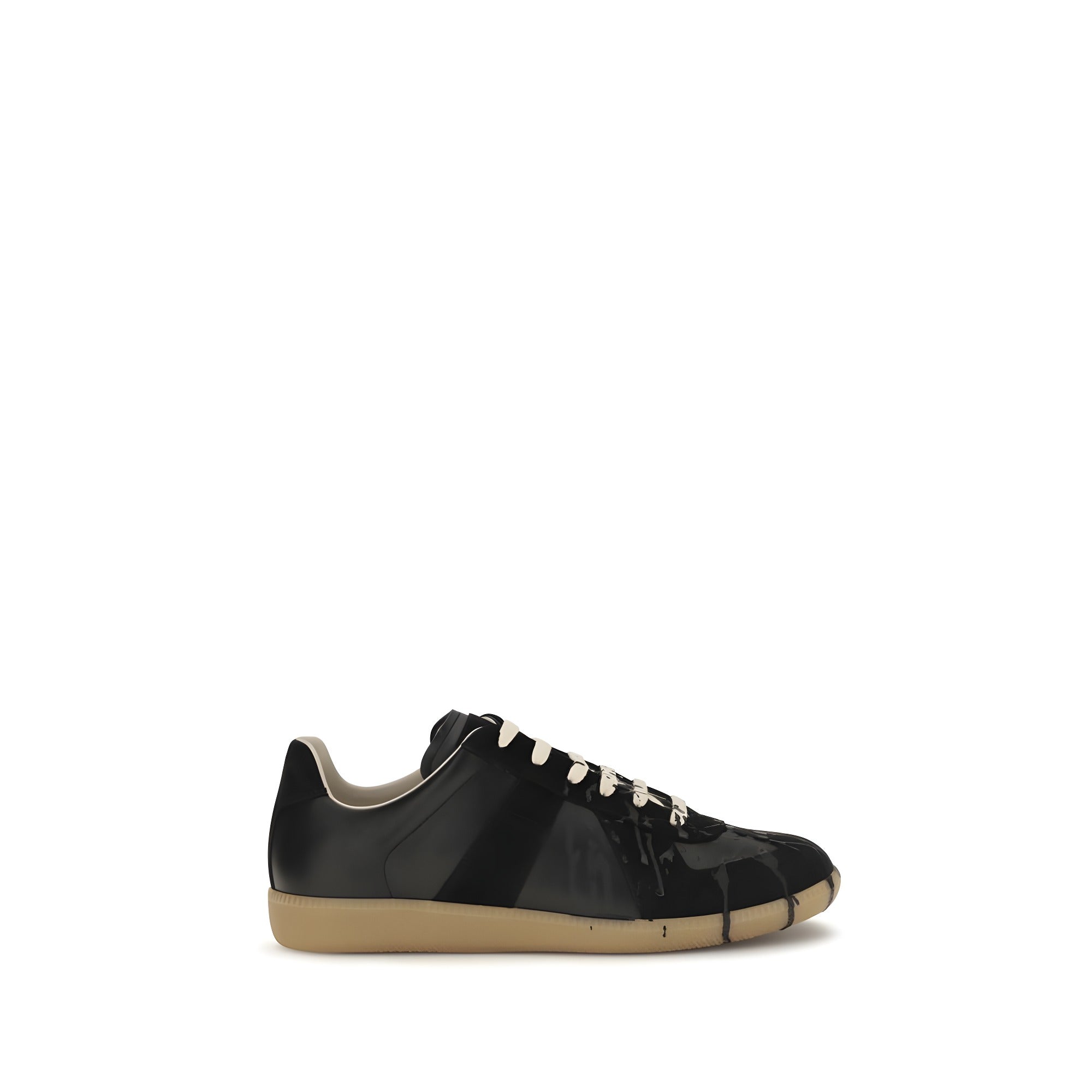 Sneakers atletici Maison Margiela negri din piele întoarsă