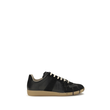 Maison Margiela Black Suede Leather Athletic Sneakers