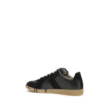 Sneakers atletici Maison Margiela negri din piele întoarsă