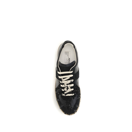 Sneakers atletici Maison Margiela negri din piele întoarsă