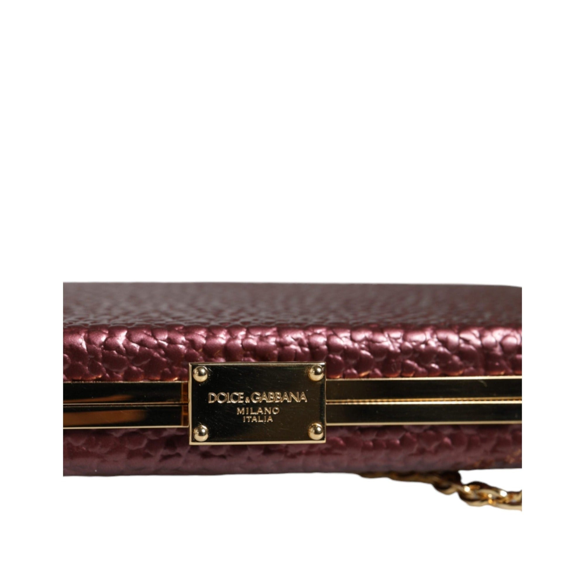 Geantă Plic/Poșetă de Seară Dolce & Gabbana din Piele Maro Vișiniu