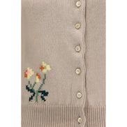 Cardigan Max Mara bej din bumbac