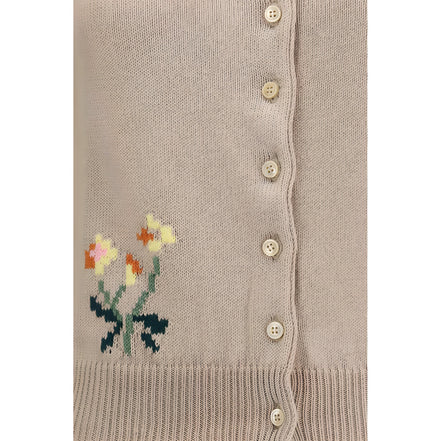 Cardigan Max Mara bej din bumbac