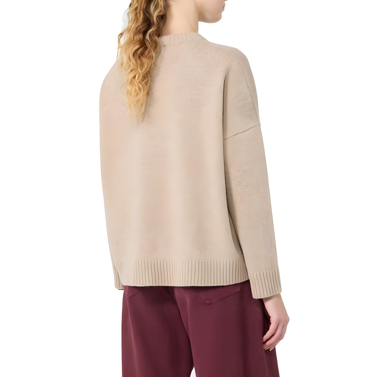 Max Mara Beige Virgin Wool Sweatshirt