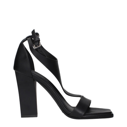 Sandale Max Mara cu toc stiletto din piele neagră