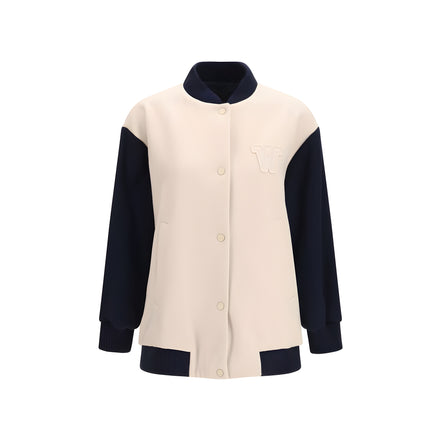 Max Mara Blue Wool Bomber Jacket
