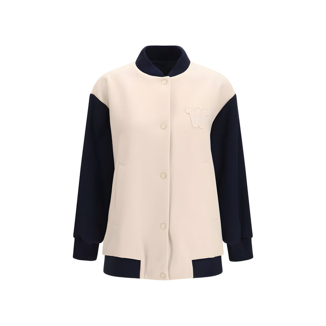 Max Mara Blue Wool Bomber Jacket