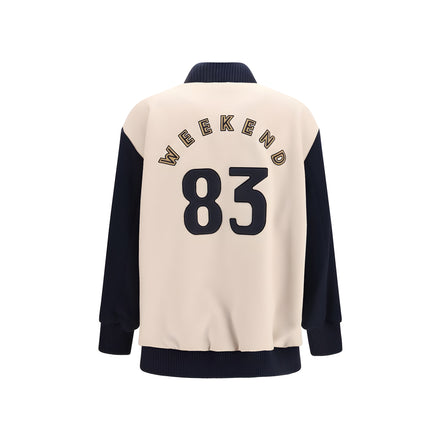 Max Mara Blue Wool Bomber Jacket