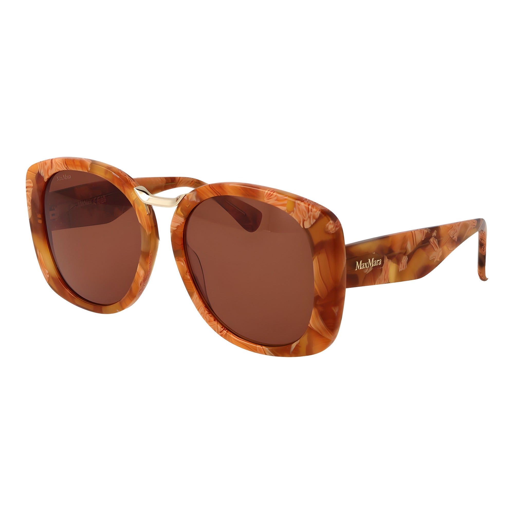 Ochelari de soare Max Mara maro din acetat