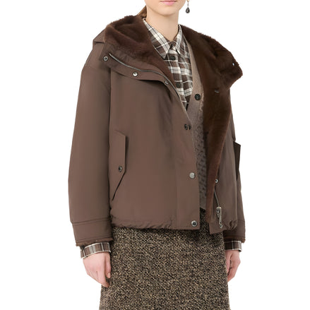 Max Mara Geacă Lungă Maro din Bumbac