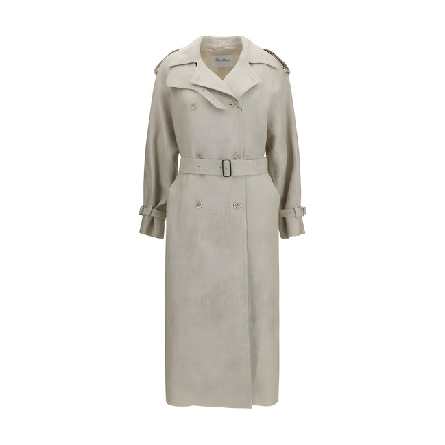 Max Mara Brown Linen Trench Coat