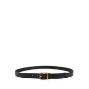 Curea Dolce & Gabbana neagră clasică din piele cu cataramă metalică