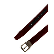 Curea Dolce & Gabbana din catifea bordeaux cu bumbac și cataramă metalică