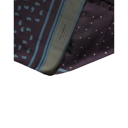 Eșarfă Dolce & Gabbana, bordeaux cu model, din mătase, pentru gât, 132cm x 33cm