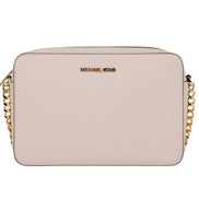 Geantă de umăr Michael Kors din piele Saffiano, model East West, cu 2 buzunare tip fanta