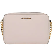 Geantă de umăr Michael Kors din piele Saffiano, model East West, cu 2 buzunare tip fanta