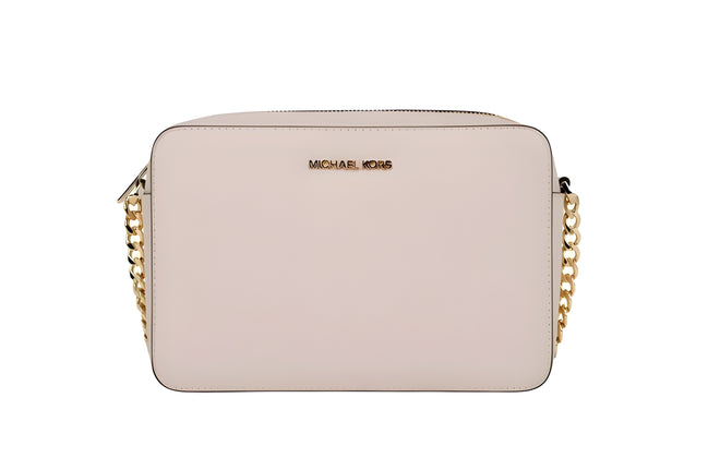 Geantă de umăr Michael Kors din piele Saffiano, model East West, cu 2 buzunare tip fanta